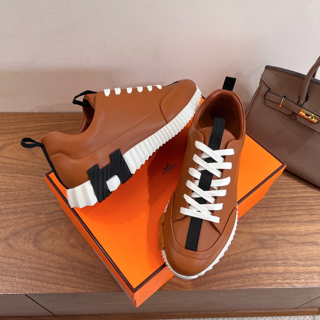 Повседневные туфли Hermes 2024 - коричневые