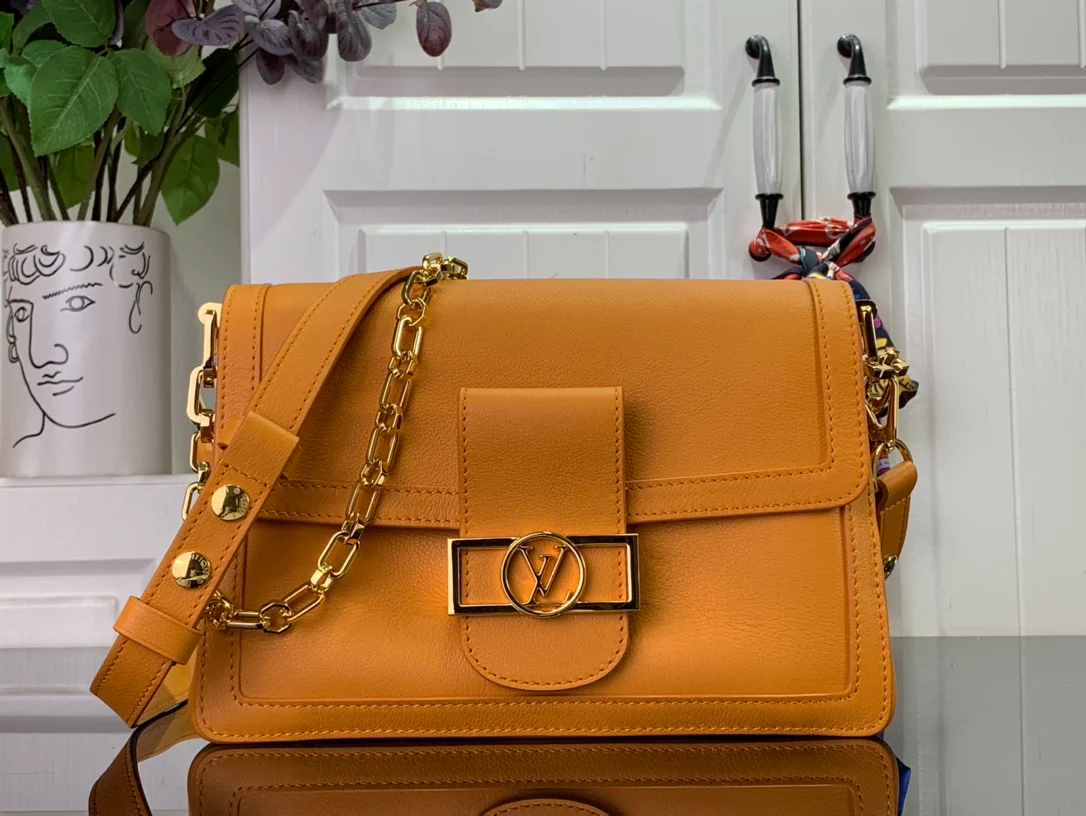 m25209-LV-dauphine-soft crossbody bag-caramel