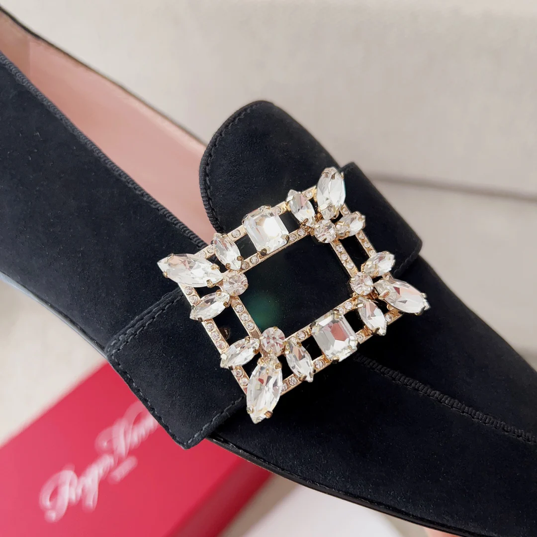 Туфли RV - Версальские лоферы с ромбовидной пряжкой - плоские лоферы - черные