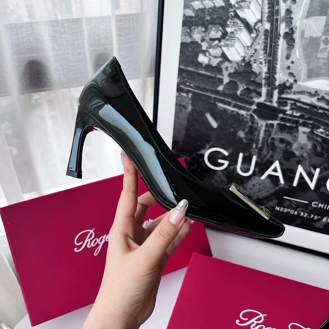 Туфли RV - классические туфли на высоком каблуке - 7-5 см - черные