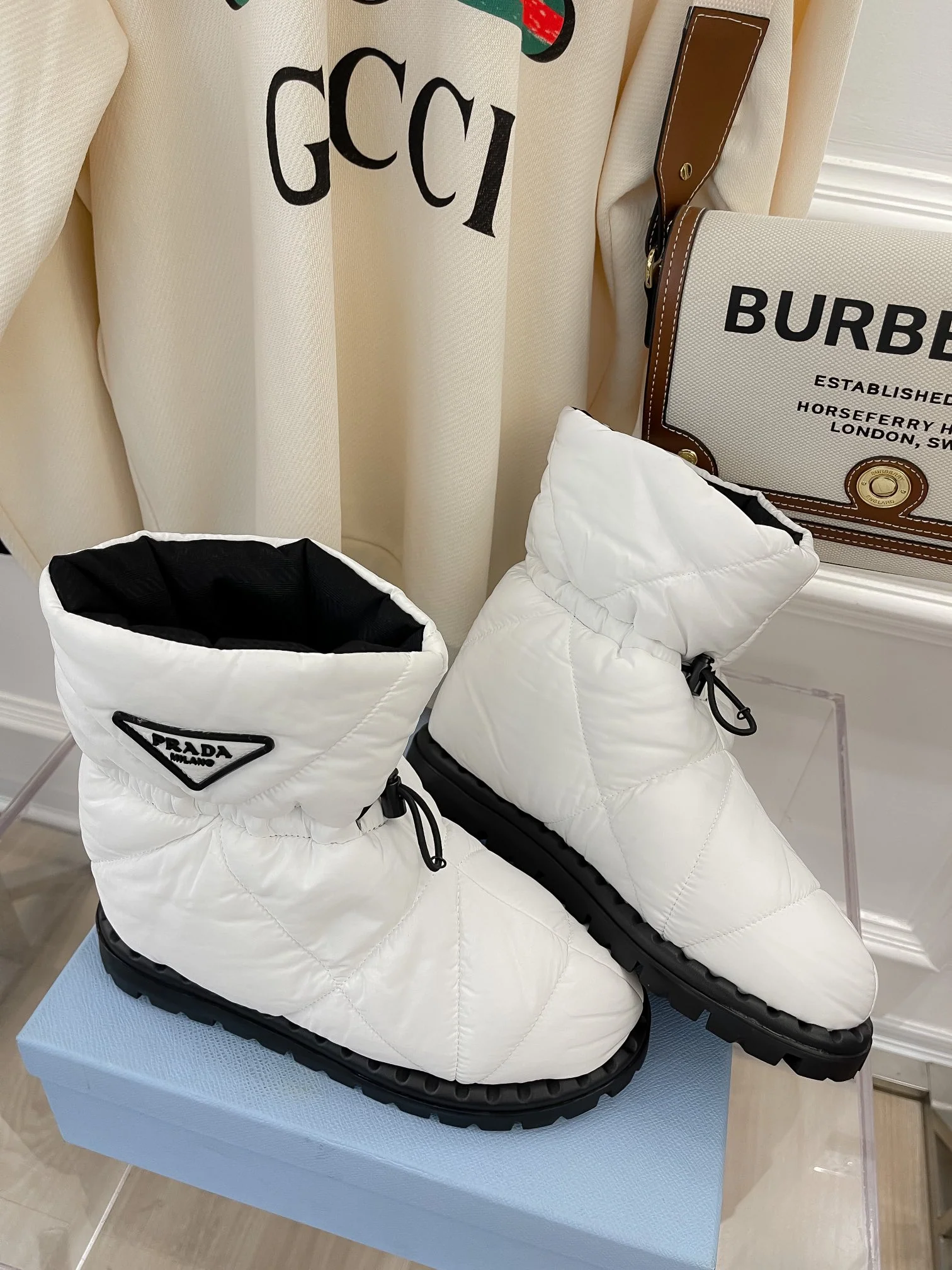 Обувь Prada - Prada - Самые продаваемые пуховые сапоги для снега - Белые