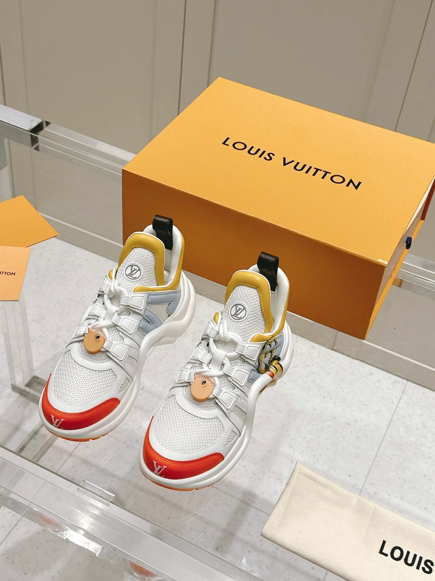 Ботинки LV-2024 Color Block Dad Boots - белые