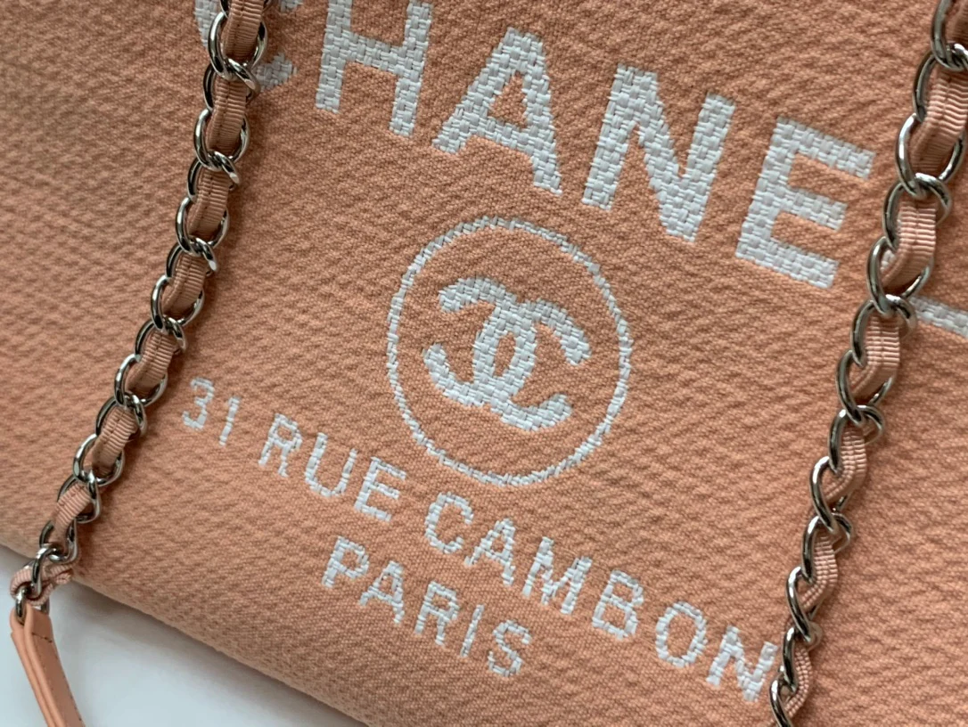 Пляжная сумка Chanel из коллекции осень/зима 2022 — розовая — большая