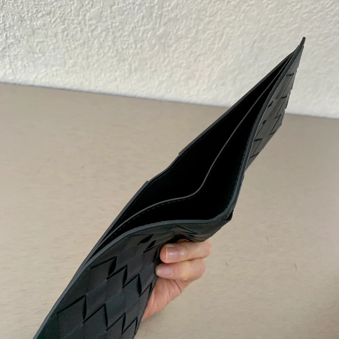 BV-大编织格子 短夹 羊皮 12×12cm