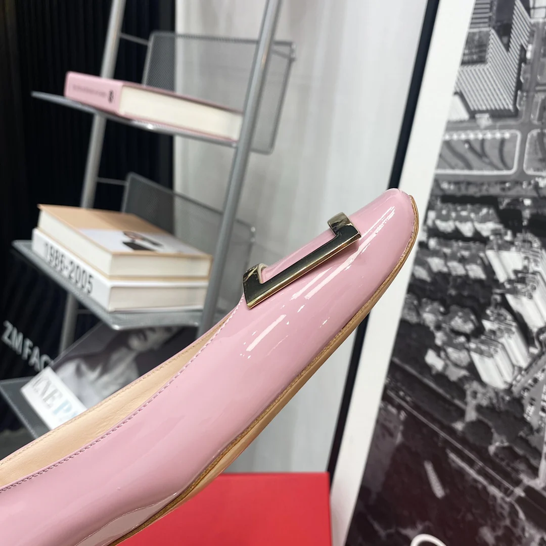 RV-Плоские туфли с квадратным носком, розово-фиолетовые