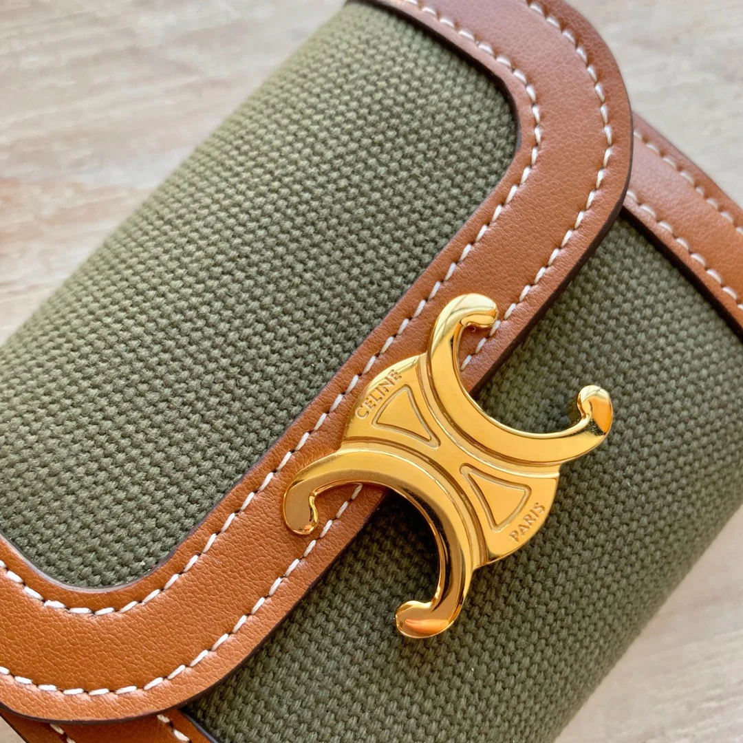 Кошелек Celine Small Flap Wallet - ткань и коровья кожа - 2 шт.