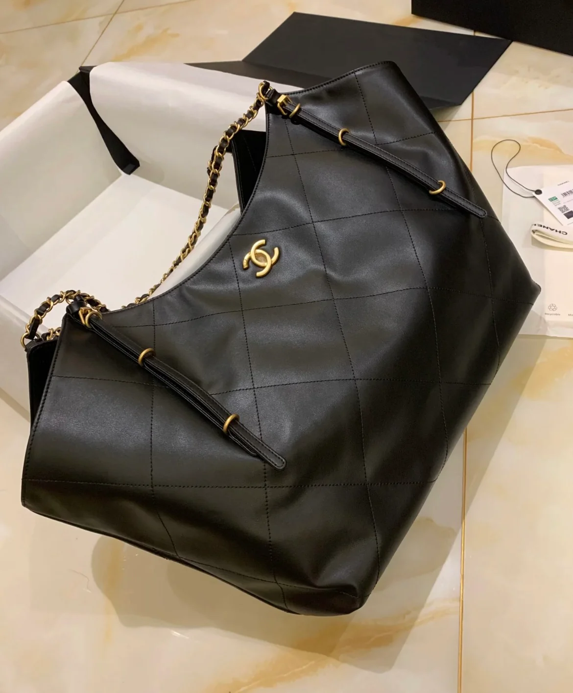 Большая сумка-шоппер 25s - черная