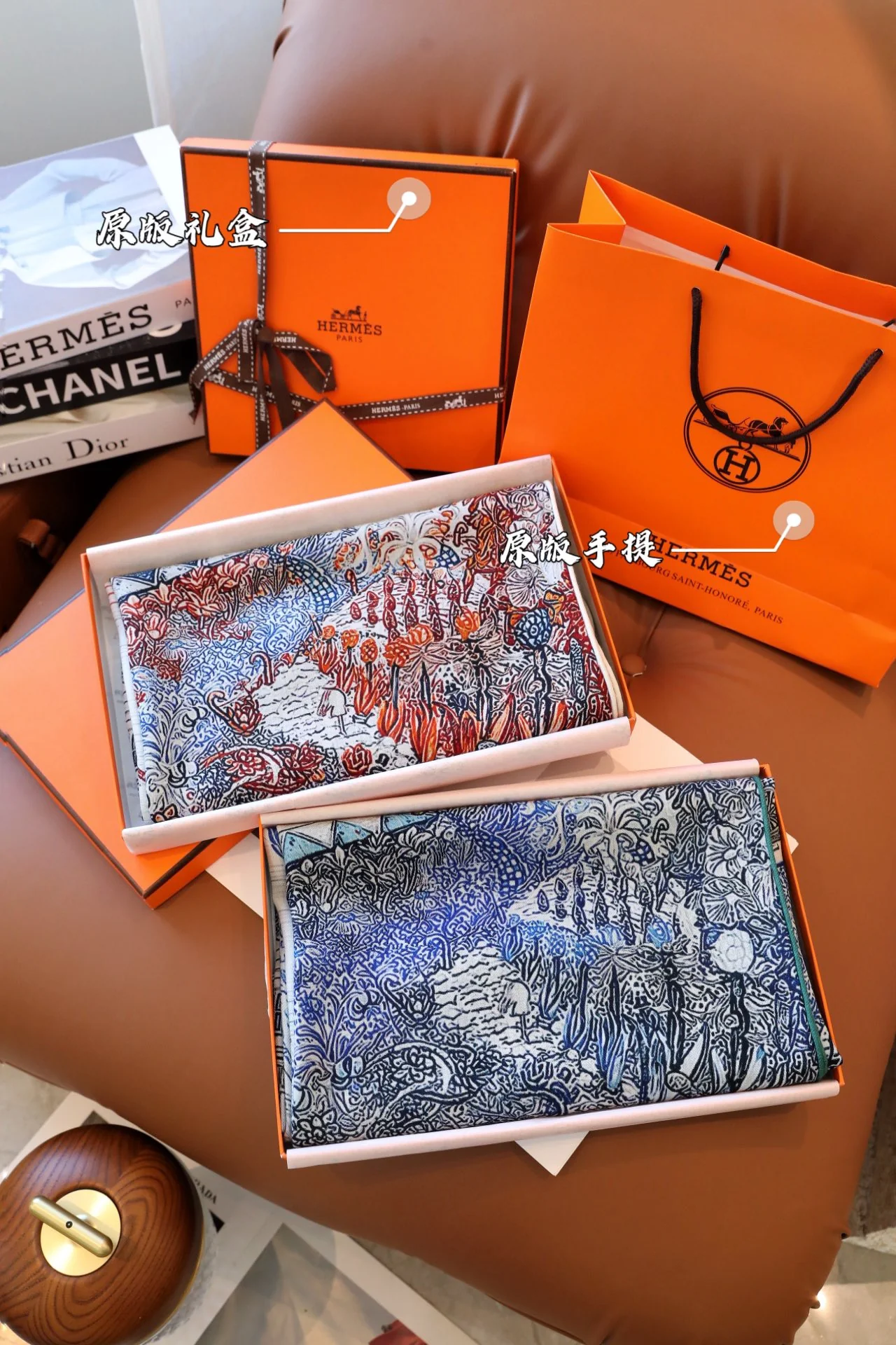 Большой шарф Hermes Dreamy Design 2024 — красный.