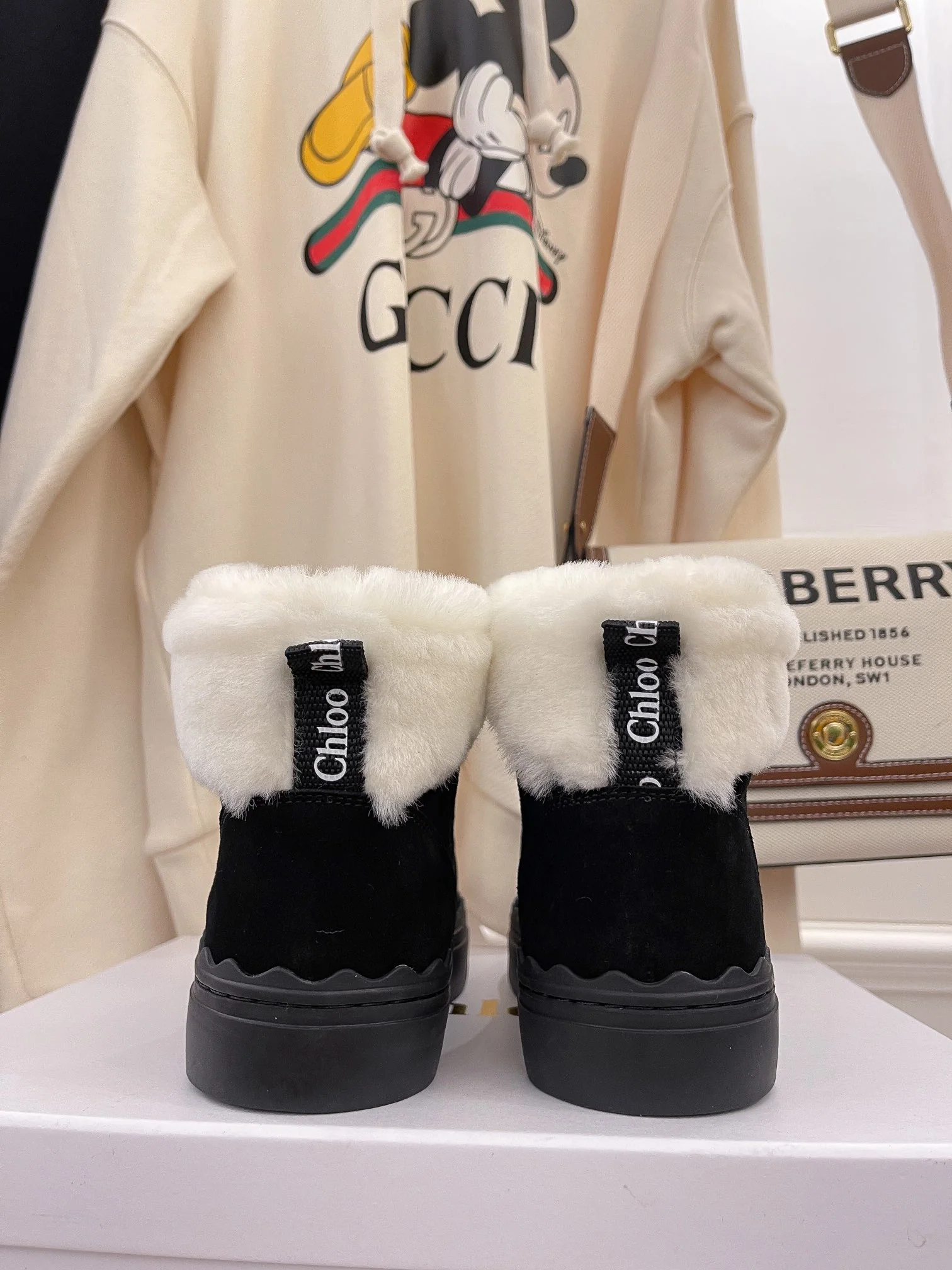 Туфли Chloe - Chloe - ботильоны на меховой подкладке - серые и черные