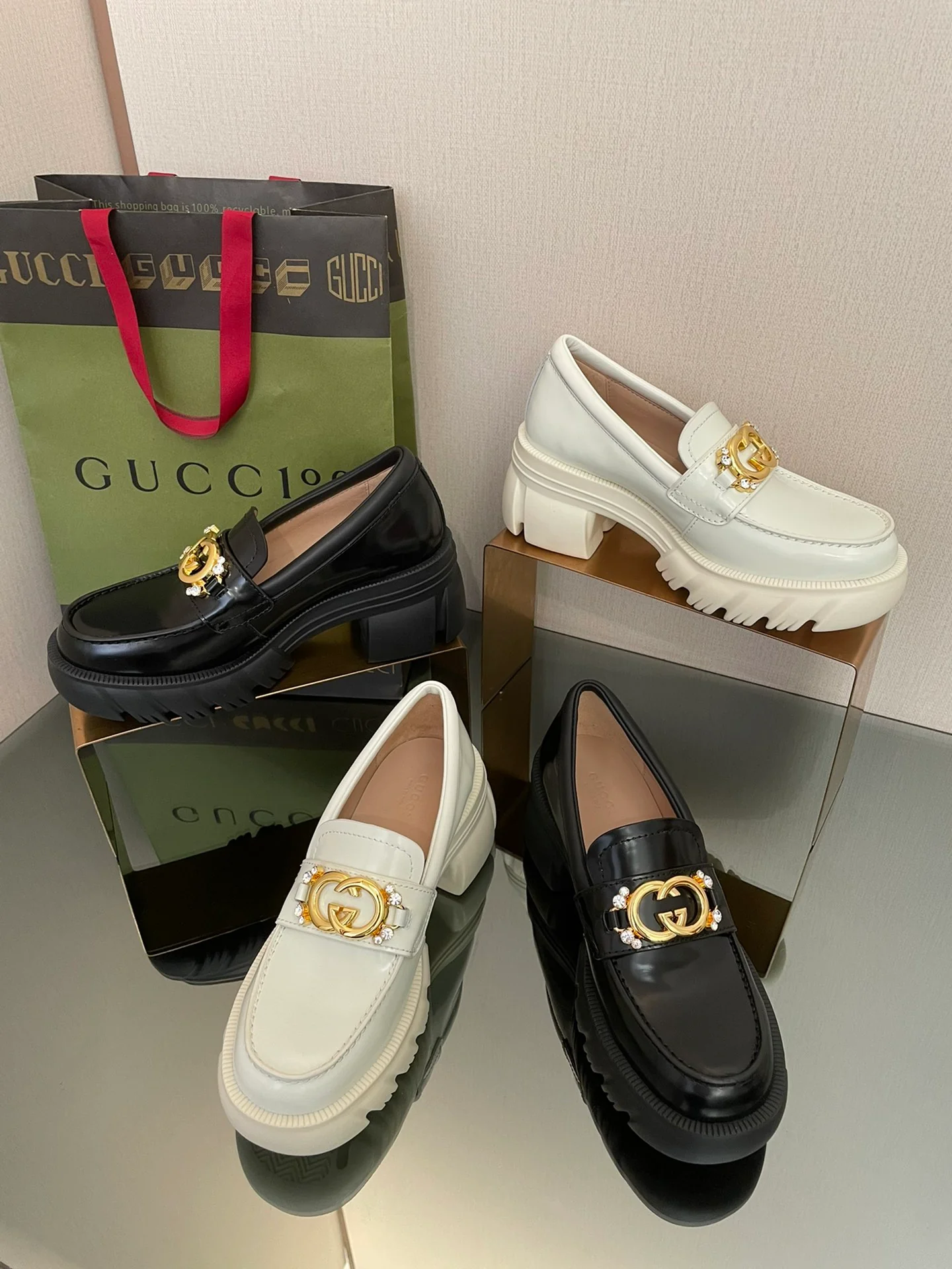 Gucci 2022 Pre-Fall - Лоферы на платформе Groove