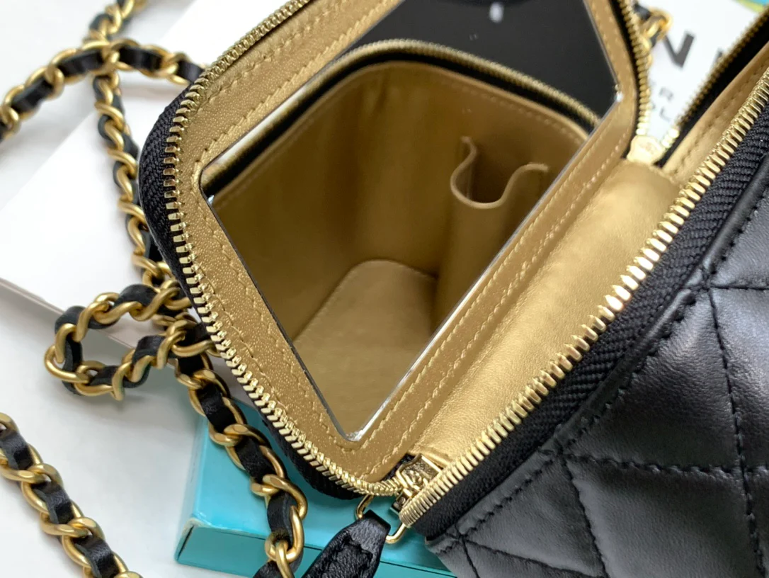 Chanel - Орехово-золотой шар - Квадратная коробка - Черный