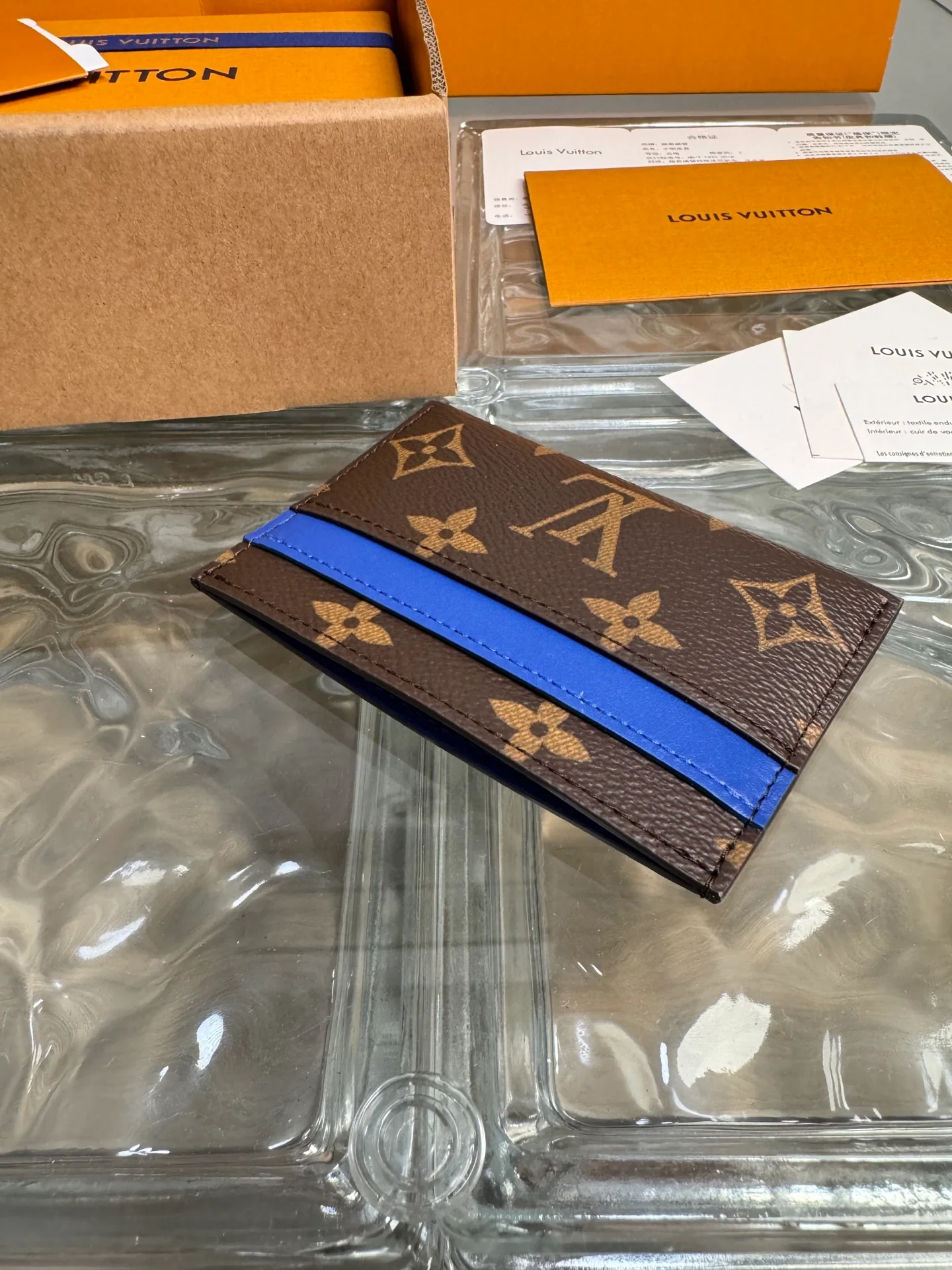 LV-m12843-monogram-macassar card holder-blue