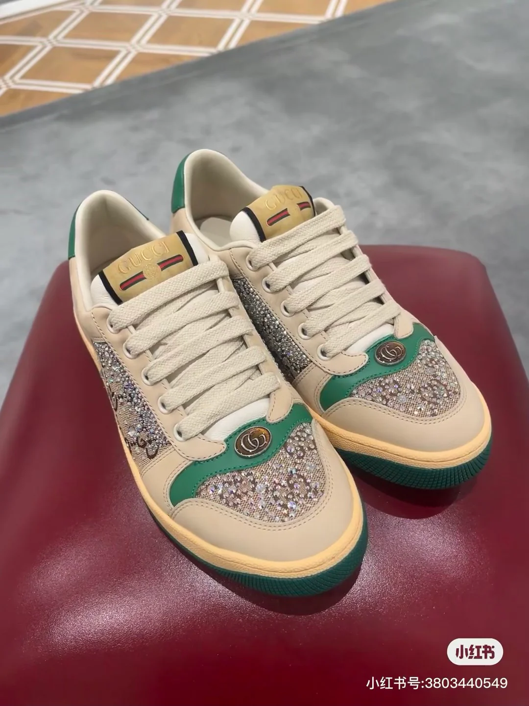 Скейтбордические кроссовки Gucci 2024 Diamond-Edge - белые