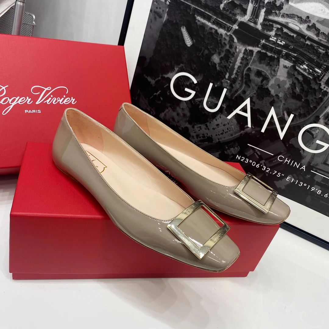 RV-Flat Bottom Square Toe-Khaki Grey