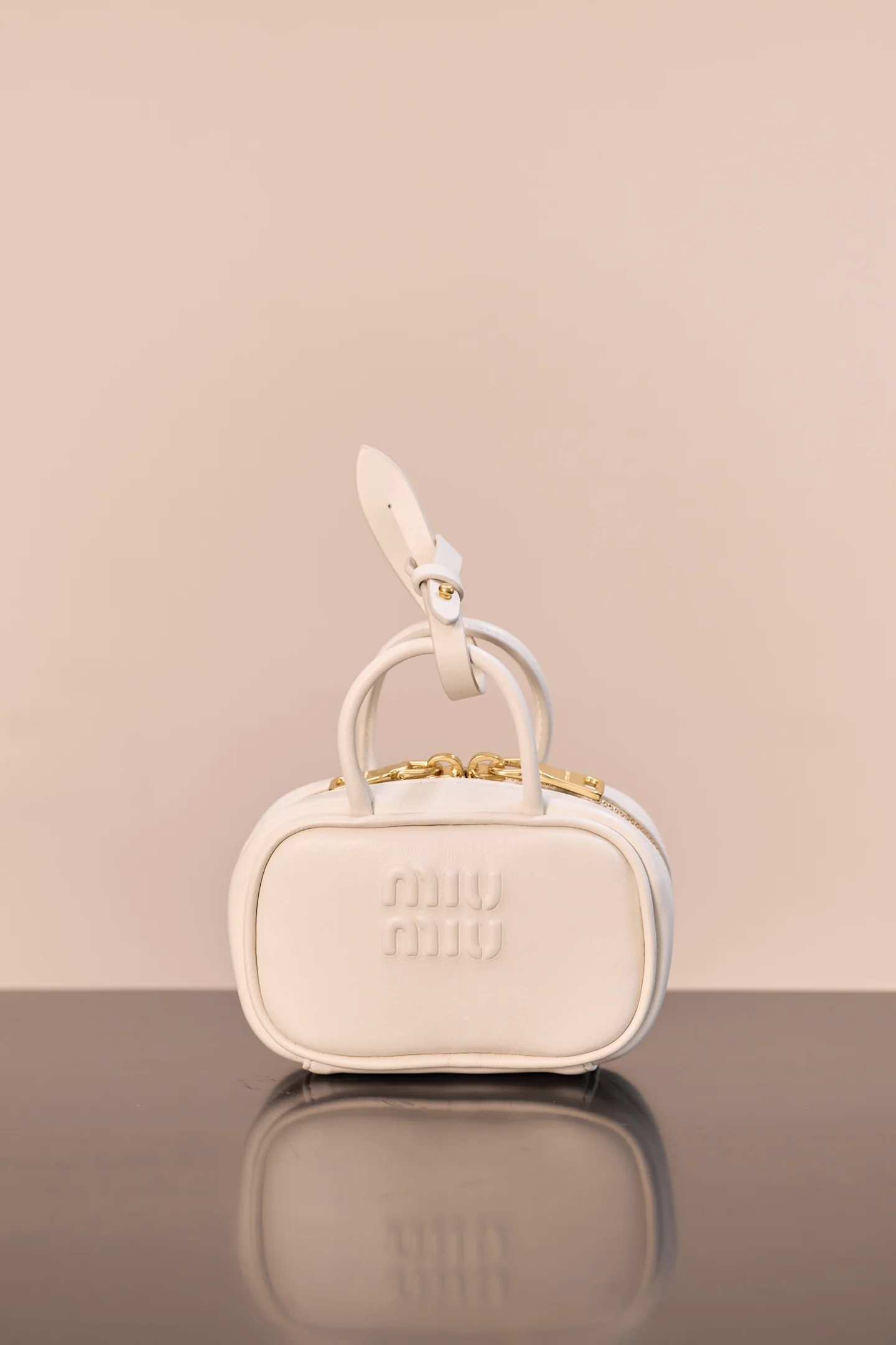 Маленькая кожаная сумочка Miu Miu-5nr036m300 - белая
