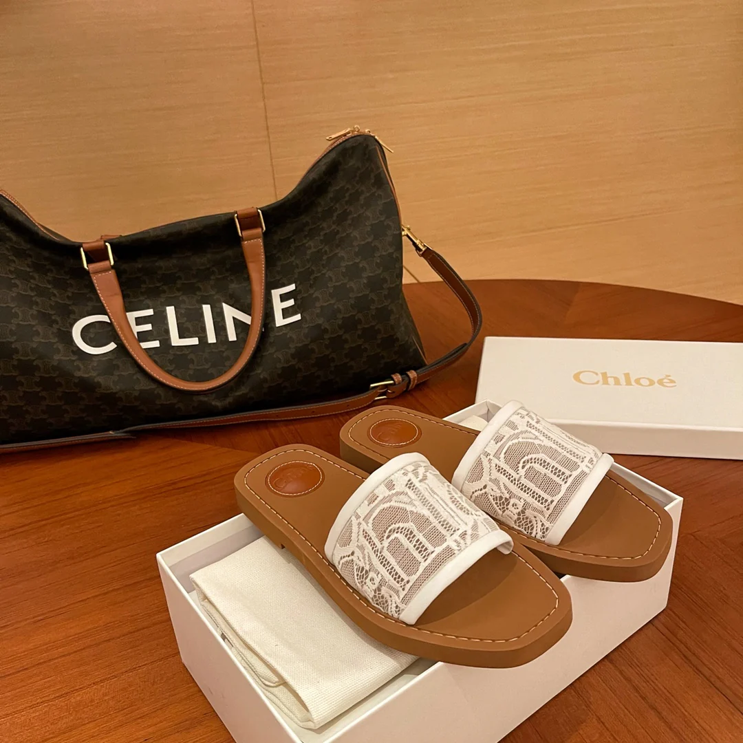 Туфли Chloe - Chloe - вышитые - тапочки - белые