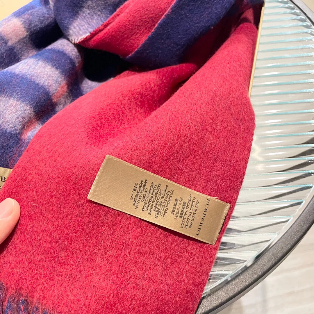 Классический клетчатый шарф Burberry - 32 см - синий