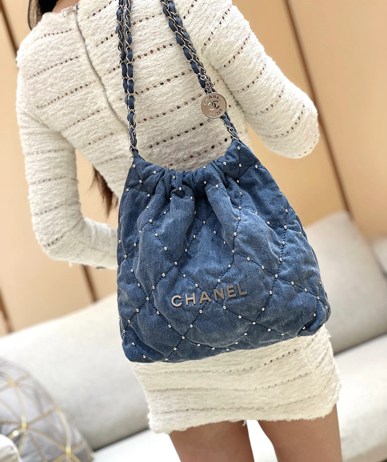 Сумка Chanel 24s 22 Series Rivet Denim Bag - Маленькая