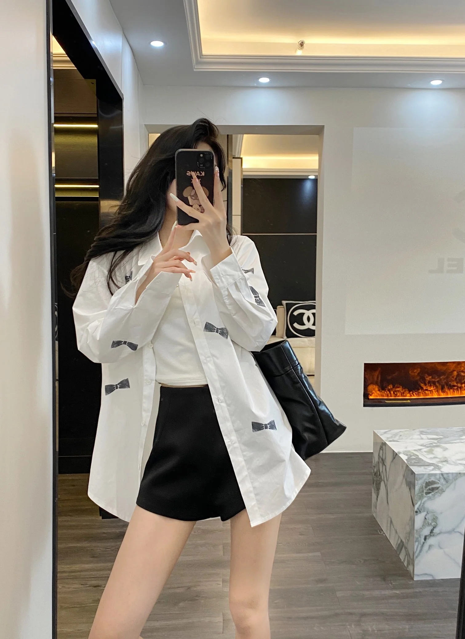 Chanel 2403 - Свободная рубашка с принтом в виде банта