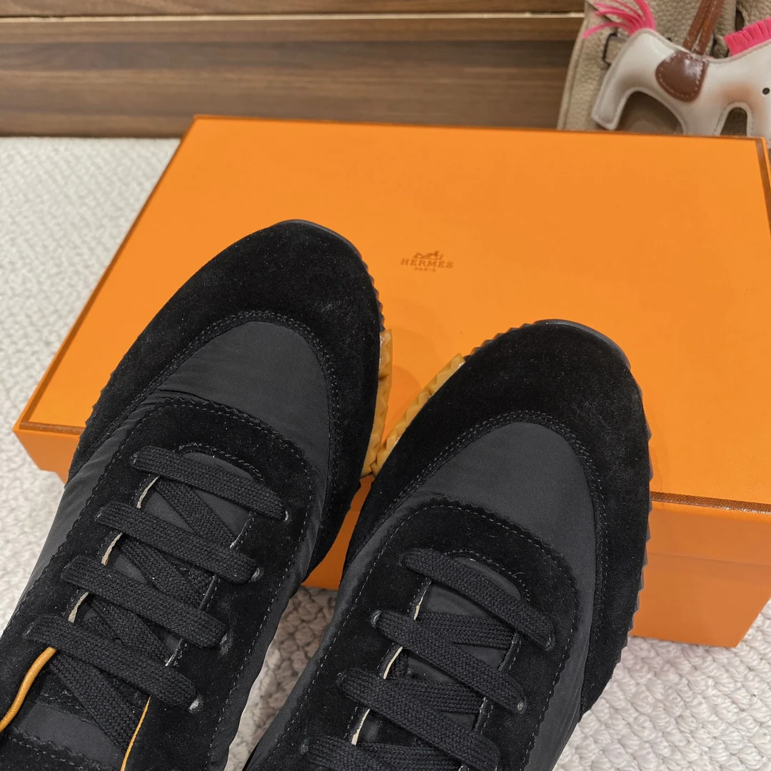 Весенняя коллекция Hermes 2022 — Спортивная повседневная обувь — Унисекс — Черно-желтая
