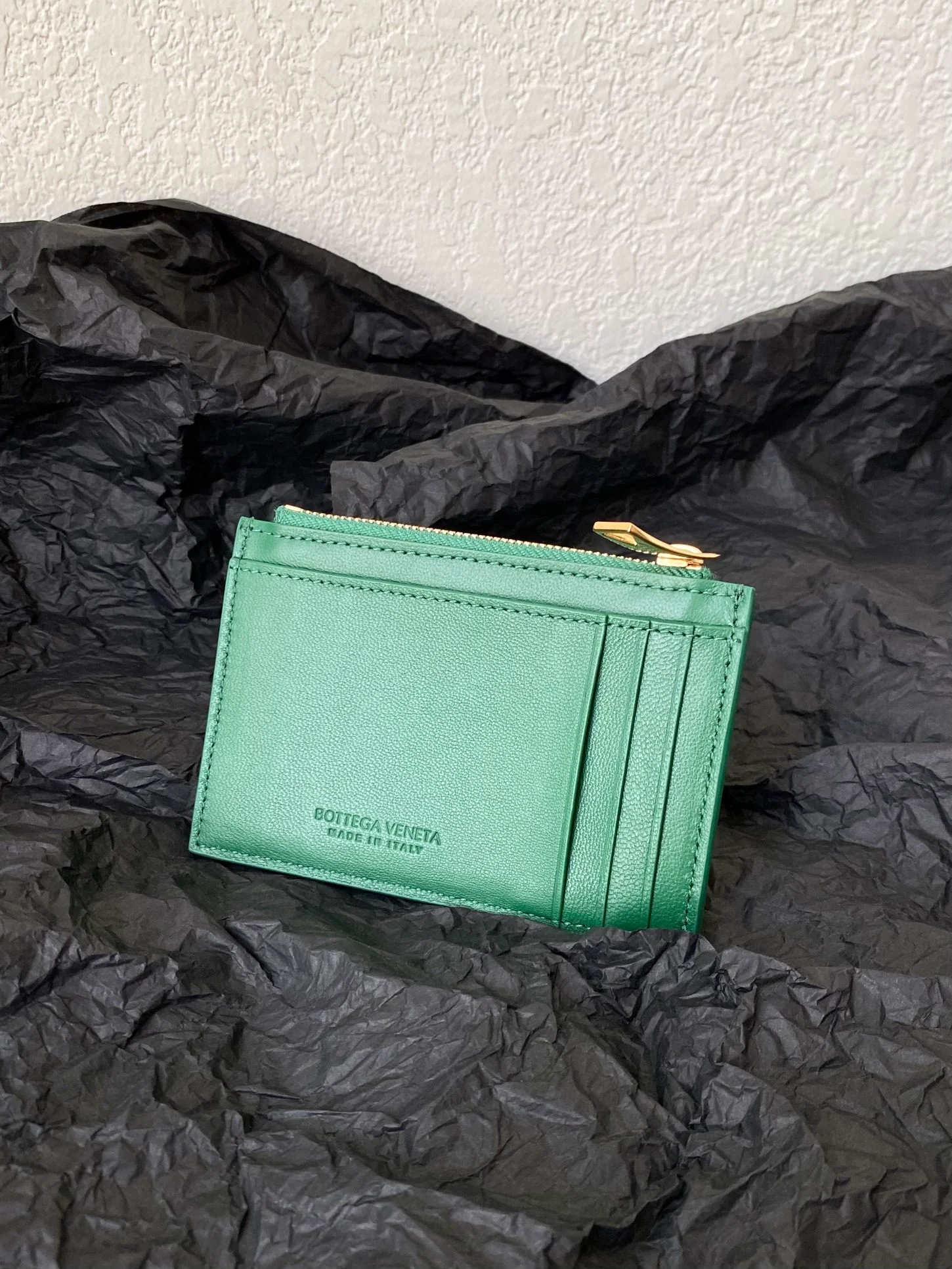 BV-大格子 编织 拉链卡包 零钱包 12x8x0.5cm