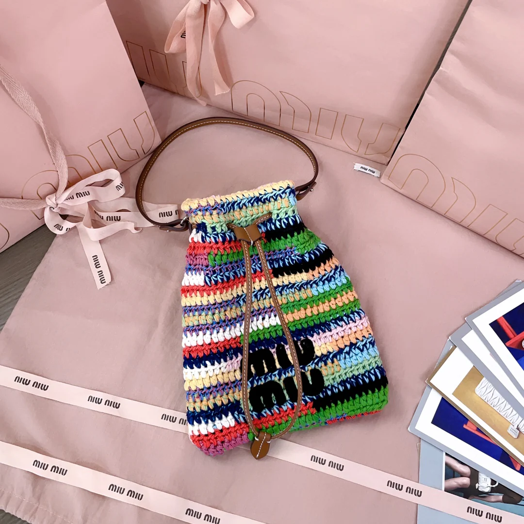 Miu Miu-5dn016-Luck Bag Woven Pouch