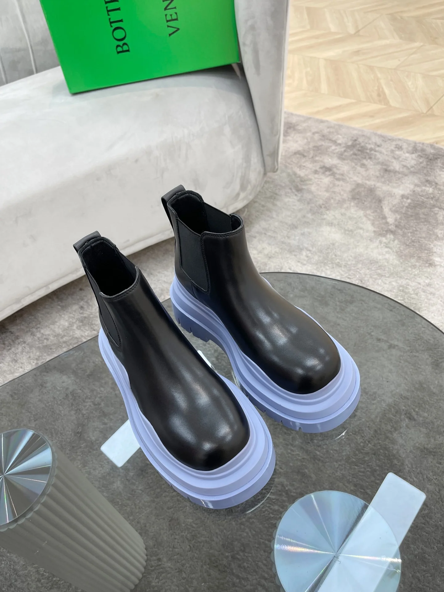 BV - Светло-голубые - Ботинки на низкой платформе