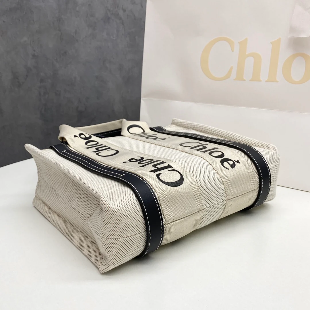 Сумка-тоут Chloe Woody - Маленькая - Черно-синяя