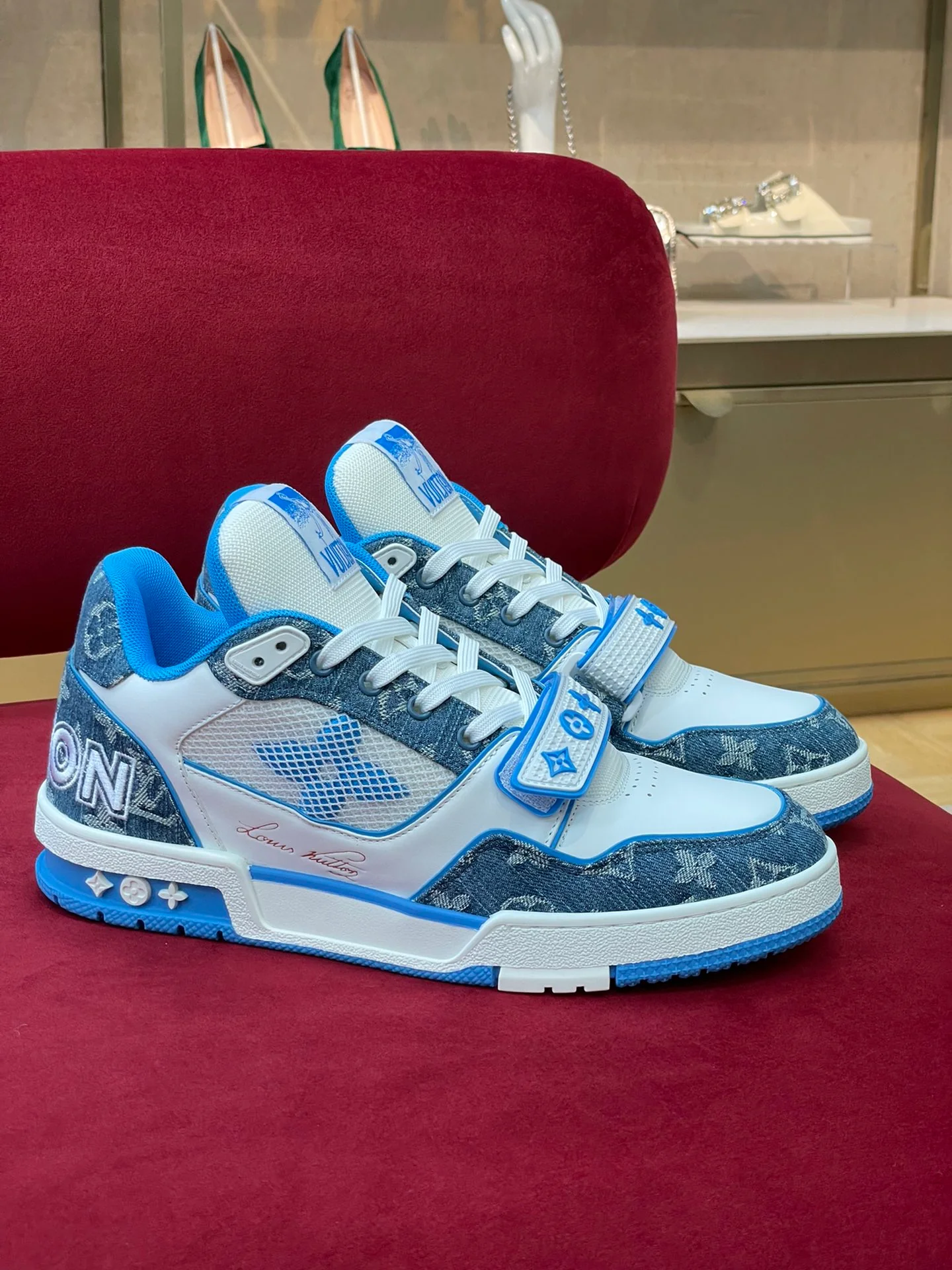 Кроссовки LV Trainer Series - Спортивная обувь - Унисекс - Бело-синие - 1