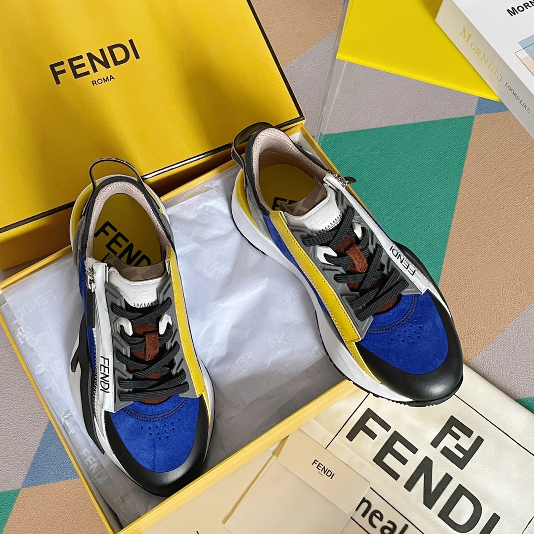 Fendi - Кроссовки и повседневная обувь - Сине-желтые