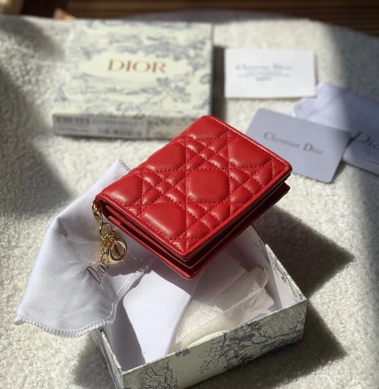 Dior Lady Dior 藤格纹卡包