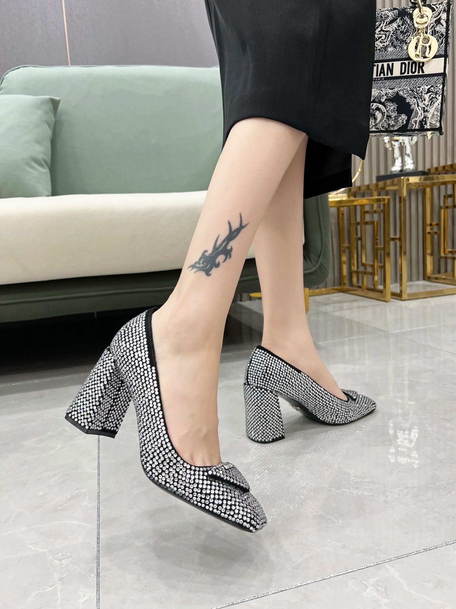 Туфли Prada - Prada - туфли на высоком каблуке, украшенные бриллиантами