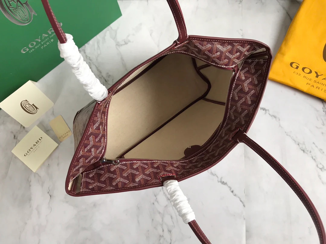 Маленькая сумка-тоут Goyard на молнии - коричневая