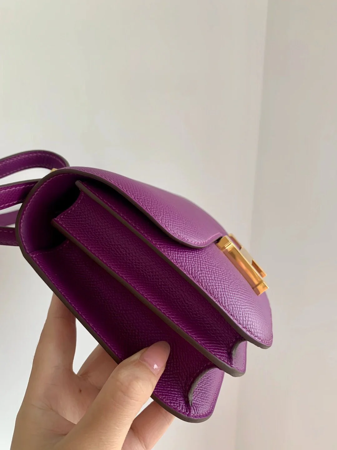 Hermes Constance Mini 19 P9 Anemone Purple Epsom Gold Buckle