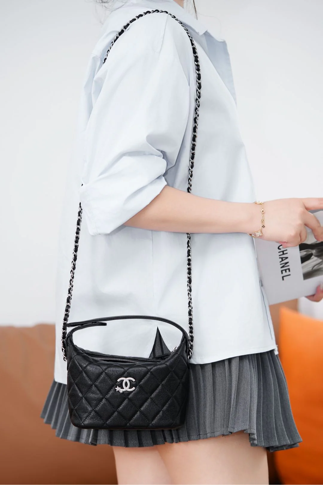 Chanel - ??? - Сумка-бенто в форме звезды - Черная с серебристой фурнитурой