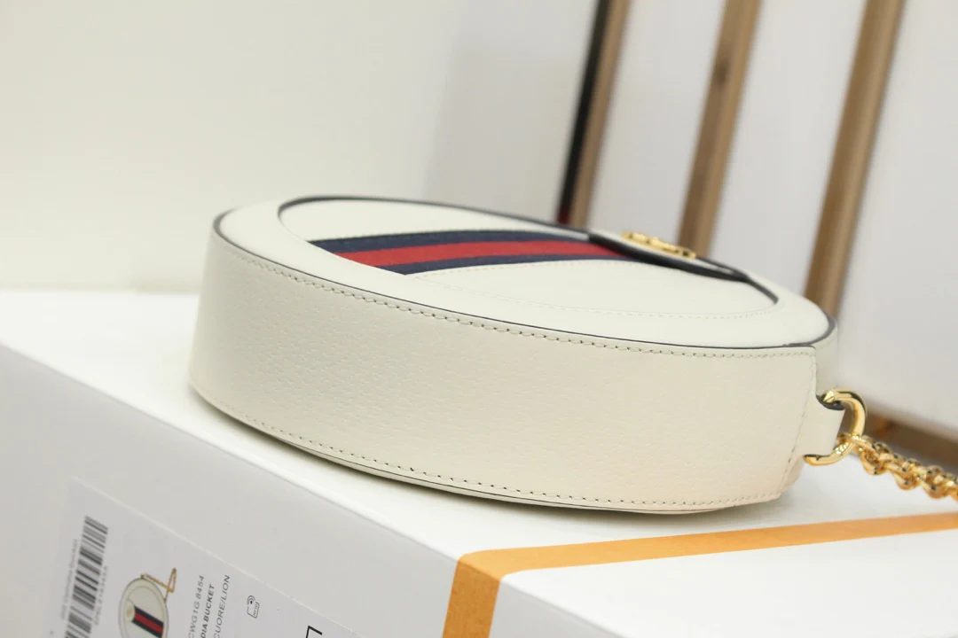 Сумка через плечо Gucci Ophidia Round Cake Collection - белая.