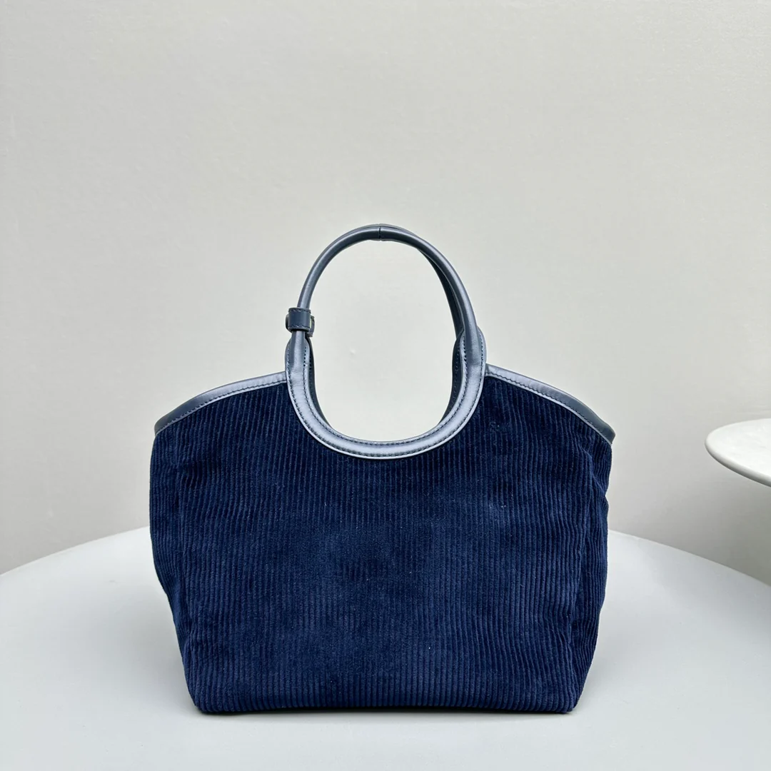 Сумка-тоут Miu Miu Ivy - Вельветовая - Маленькая - Темно-синяя