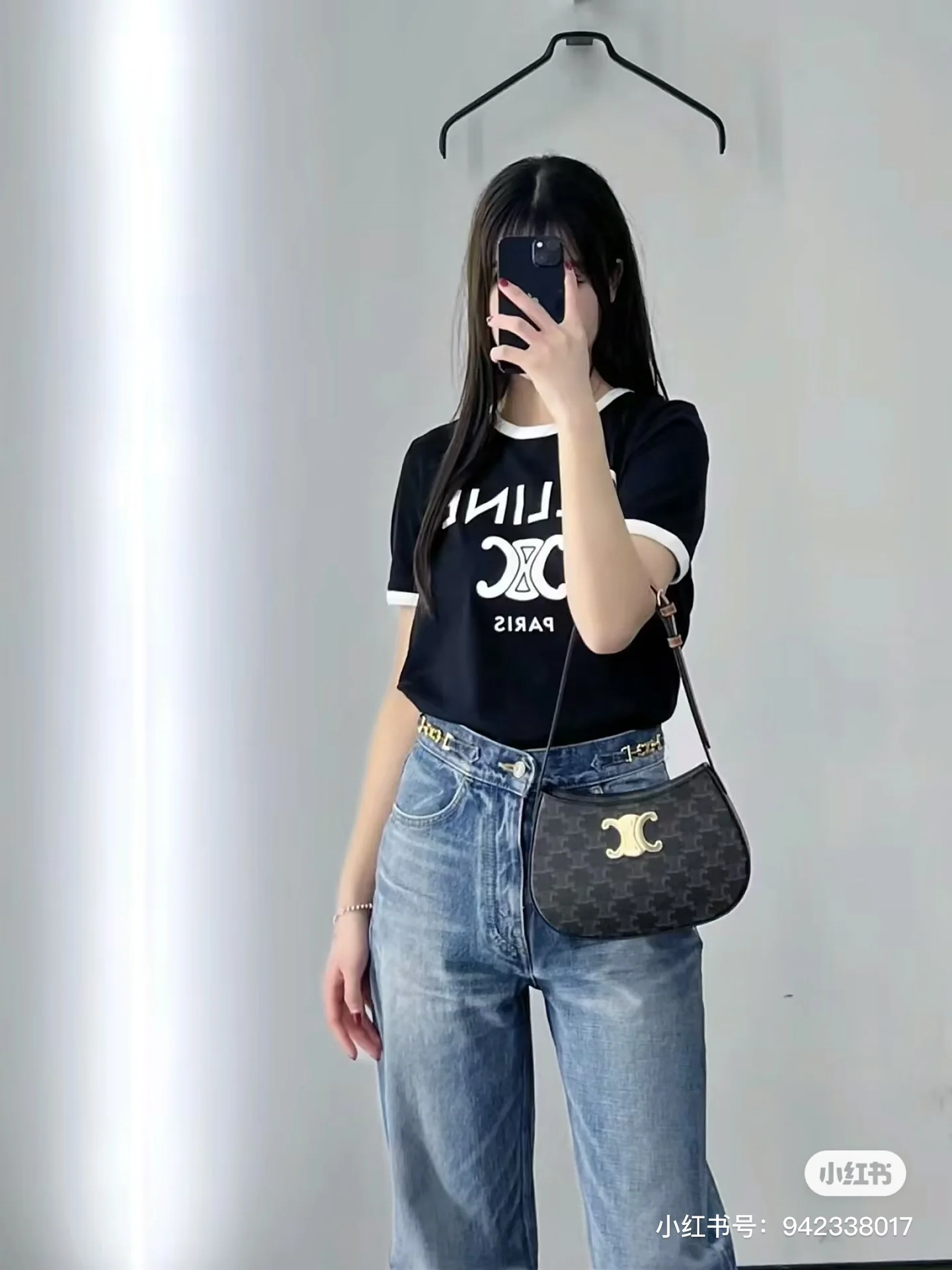 Сумка Celine Tillt - черная (подмышечная сумка)