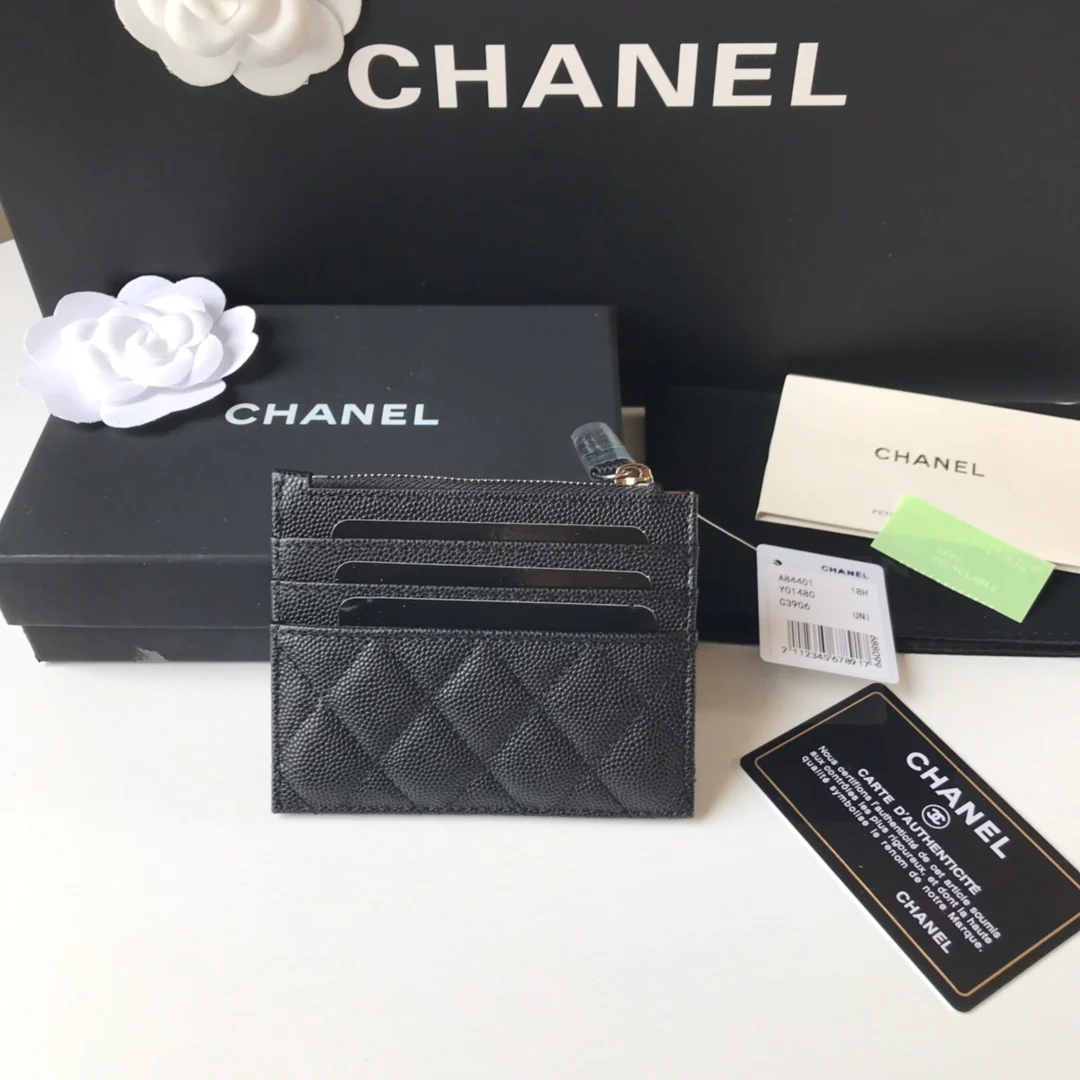 Кардхолдер Chanel на молнии - плоский кардхолдер - 3 шт.