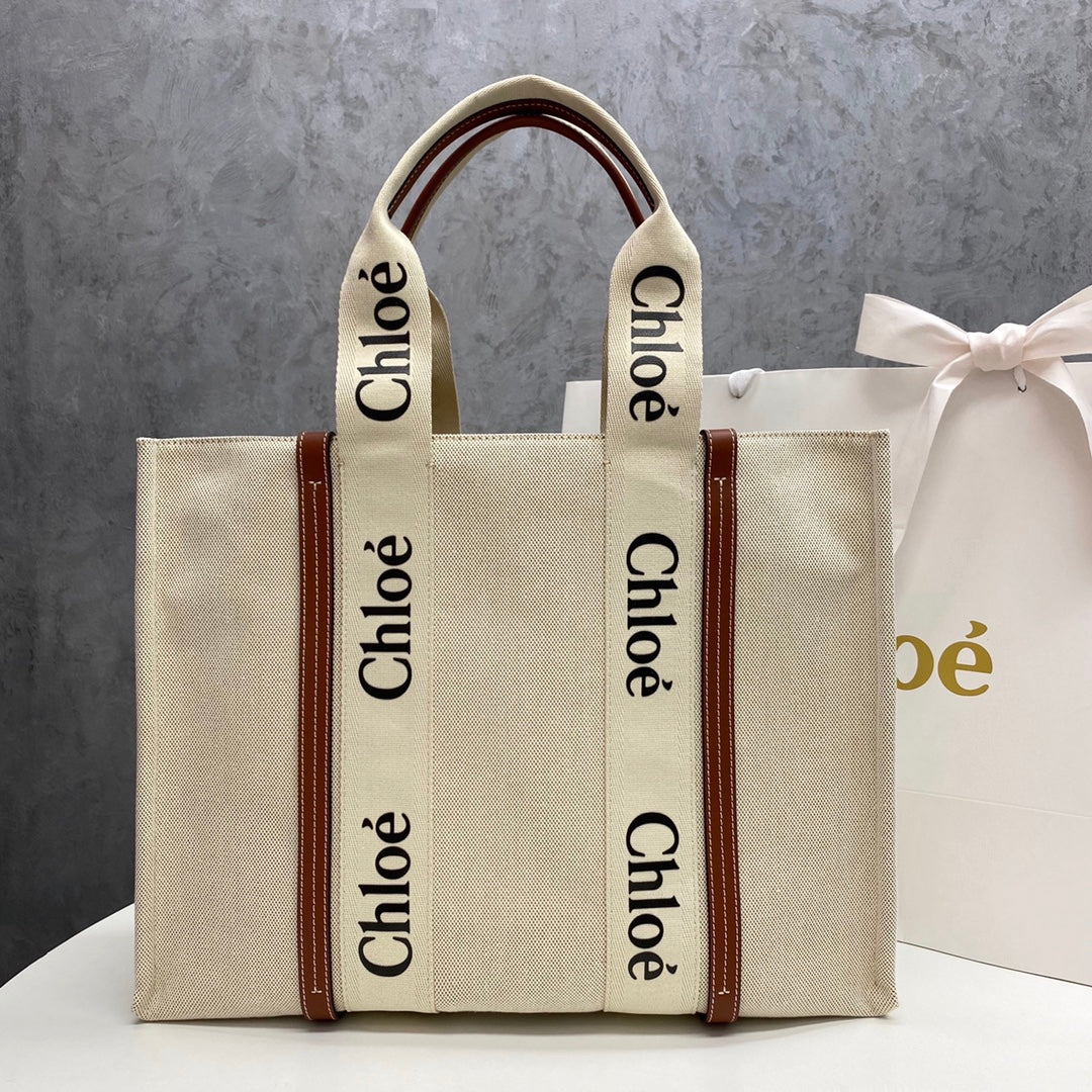 Сумка-тоут Chloe Woody - Большая - Коричневая