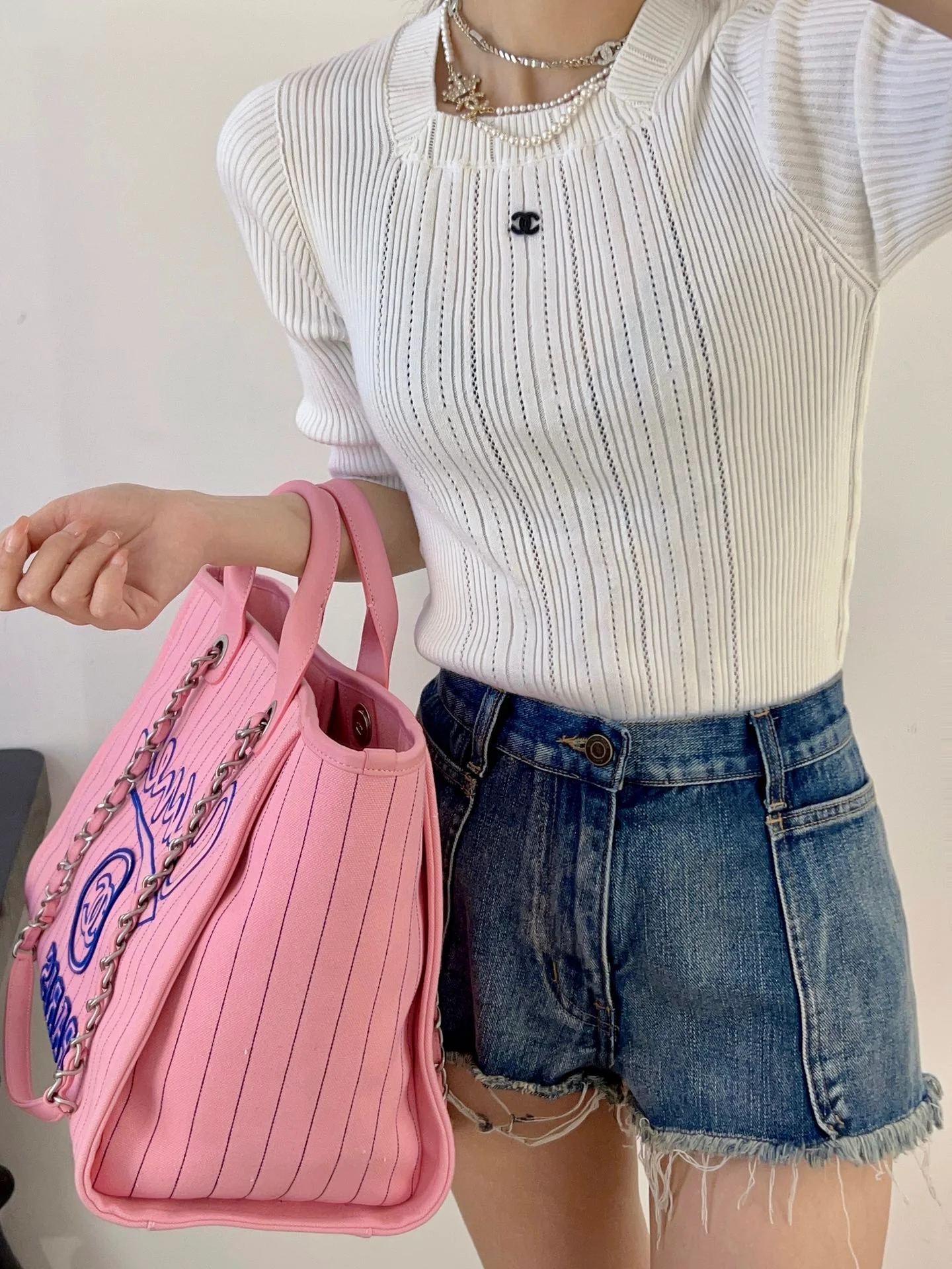 Chanel 23p Розовая сумка для покупок Пляжная сумка