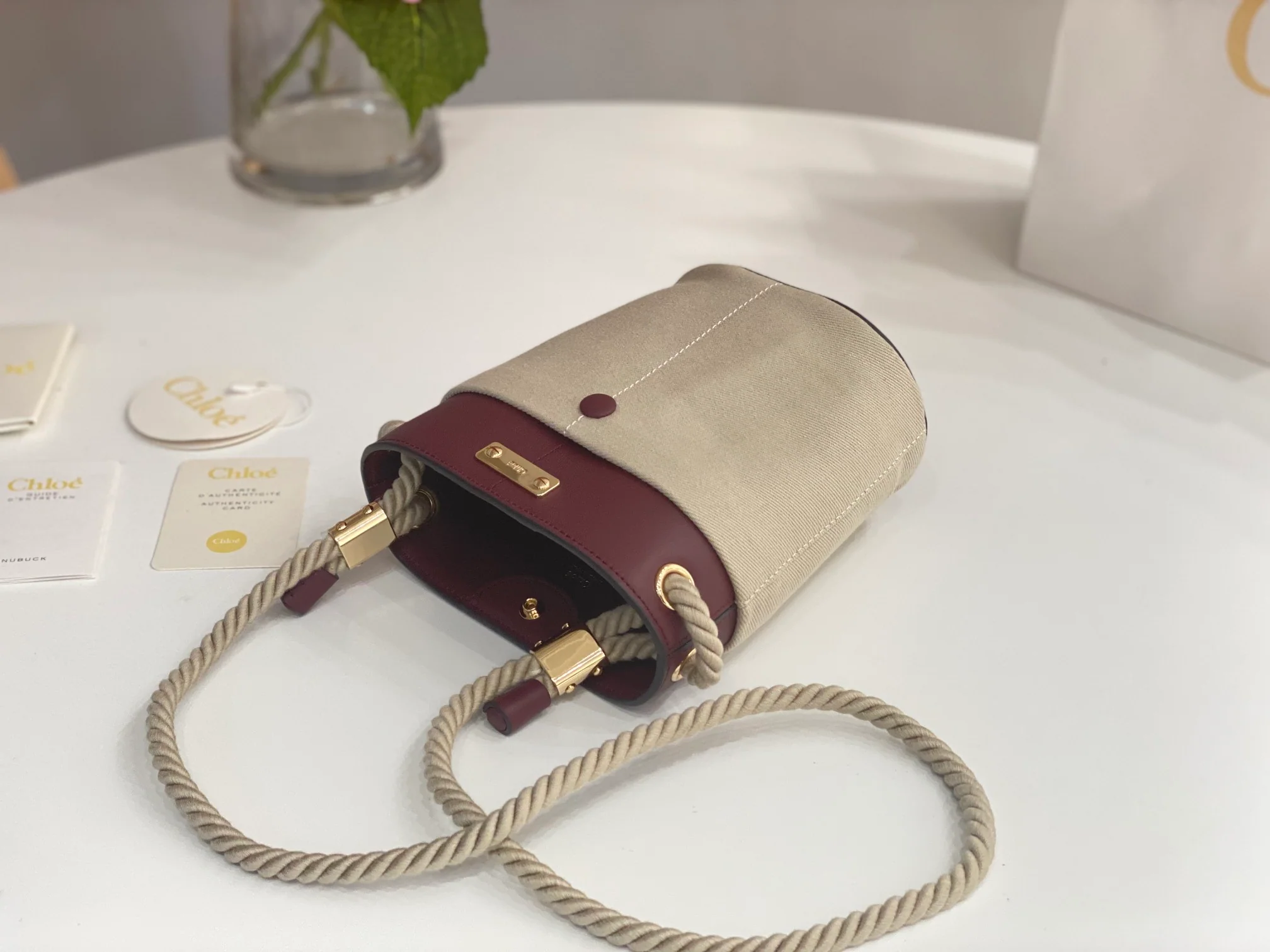 Сумка-ведро Chloe-key - бордовая