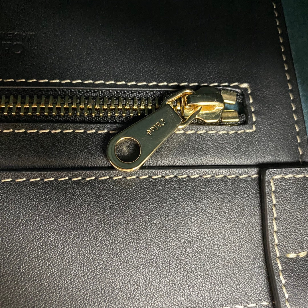 Сумка-тоут Chloe Woody, маленькая, бархатно-голубая.