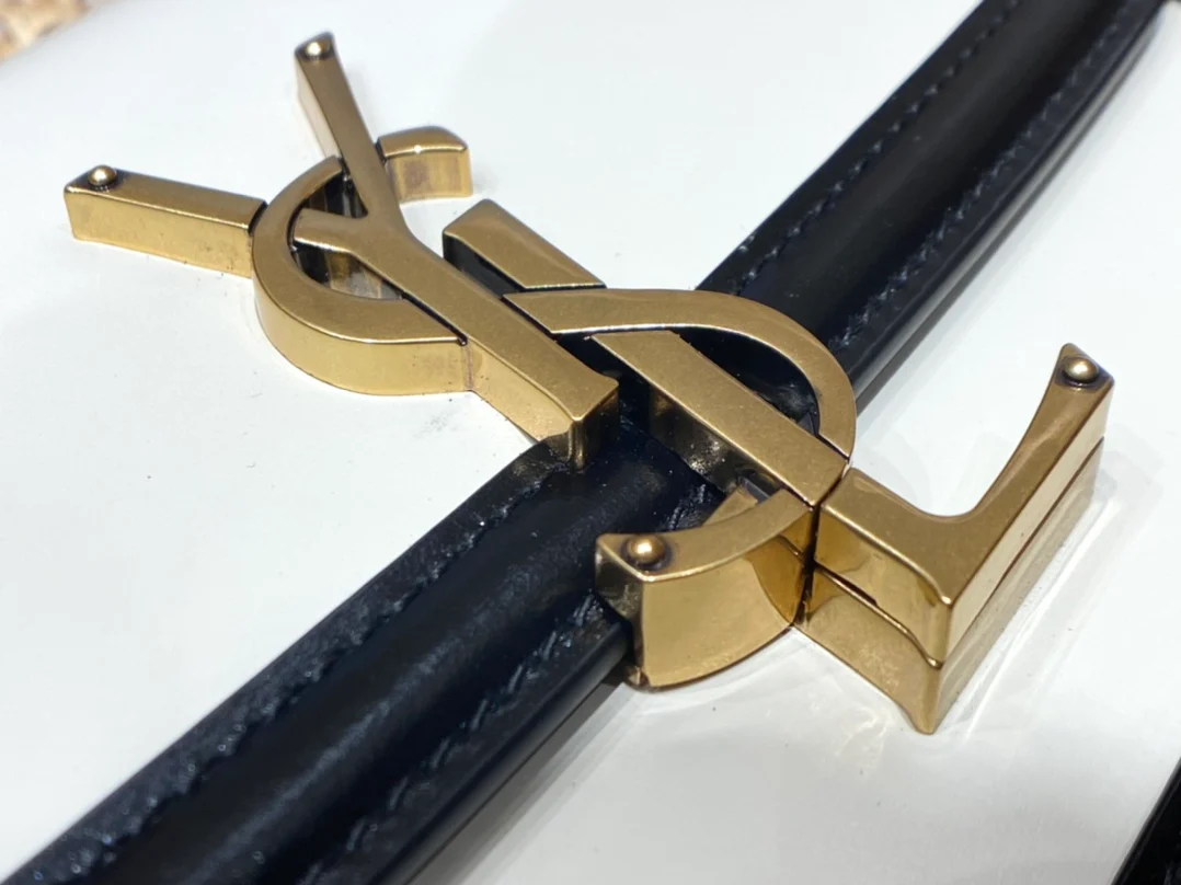 Сумка-мешок YSL Solferino Tofu Bag - бело-черная - 18 см