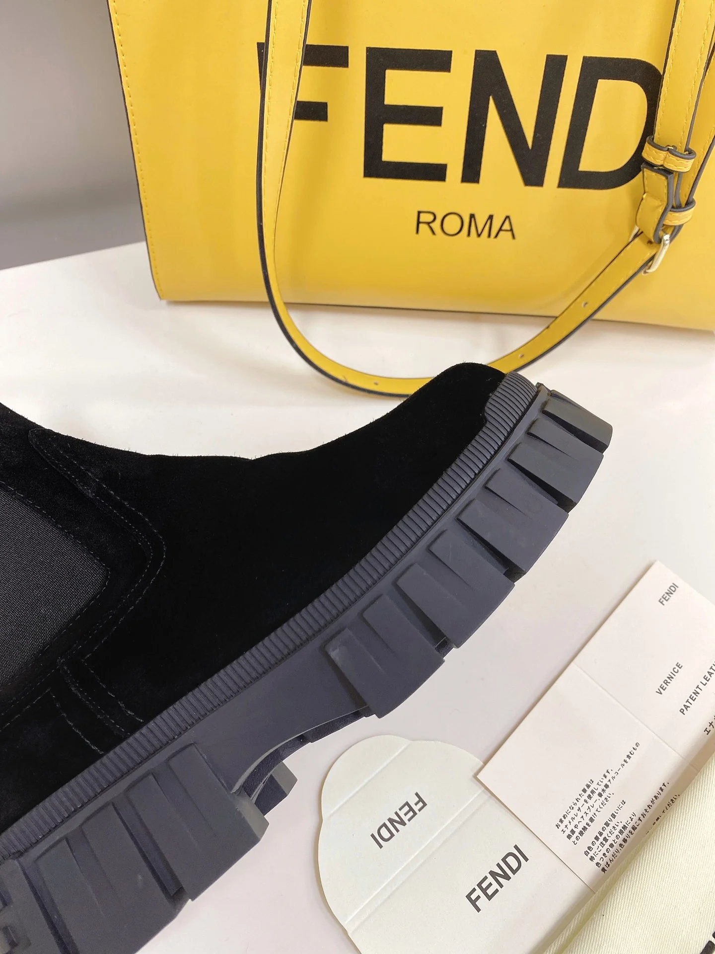 Fendi - Ботинки челси на платформе - Замшевые