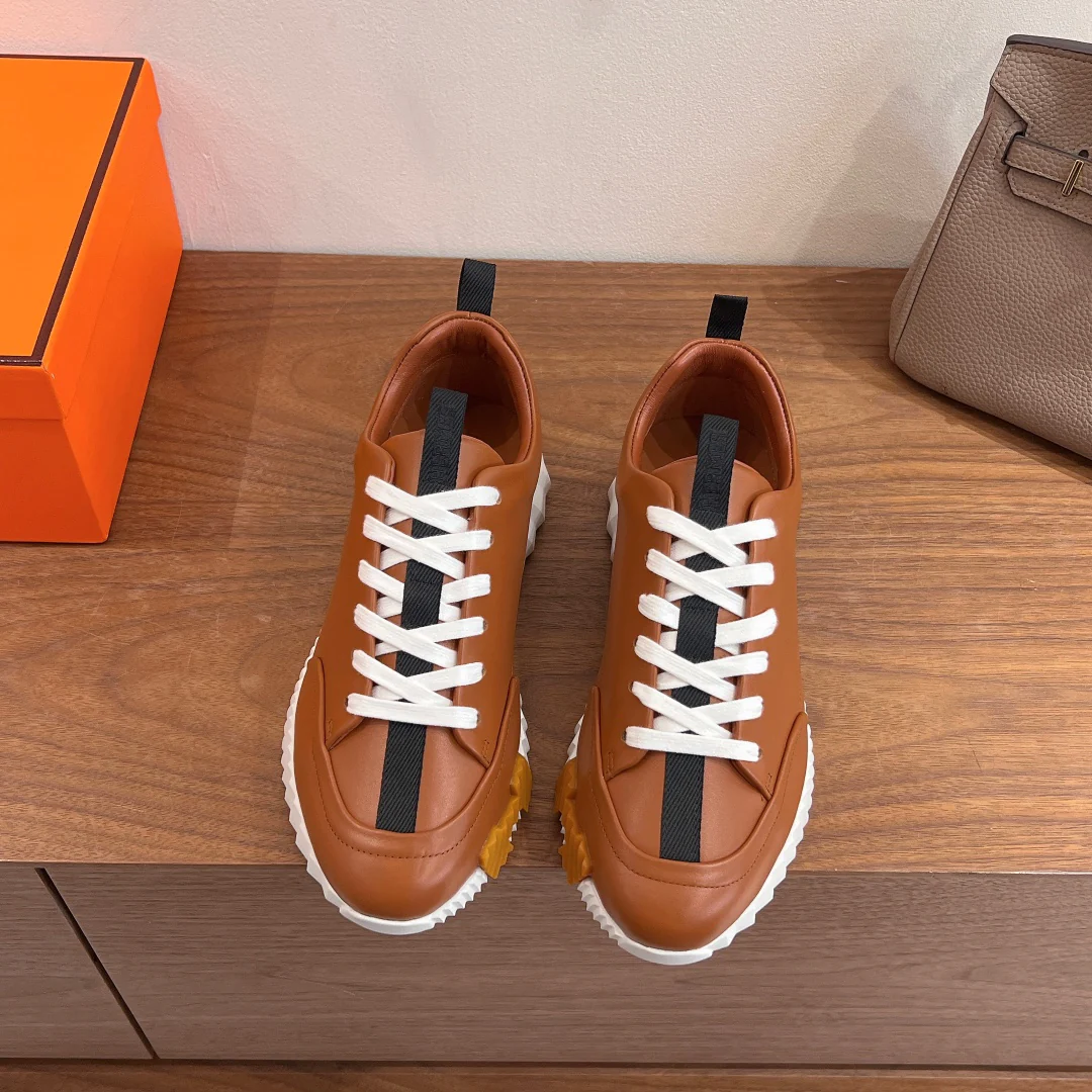 Повседневные туфли Hermes 2024 - коричневые