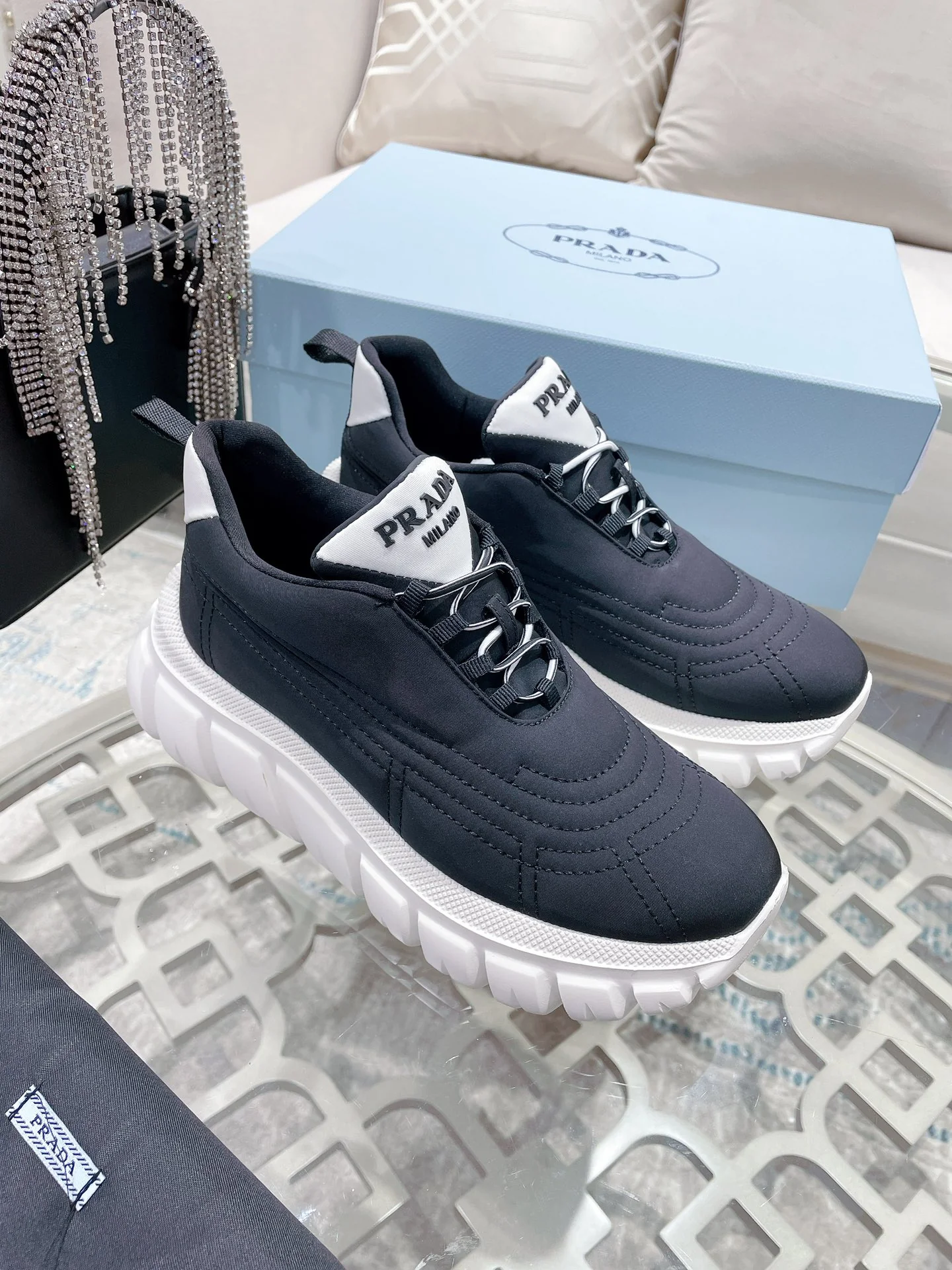 Обувь Prada - Prada - ультралегкая - кроссовки - повседневная обувь - черная