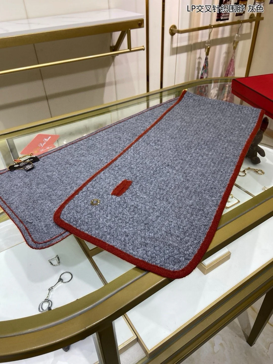 Шарф Loro Piana 2024 Cross Knit Scarf - 25-125-Charcoal Grey