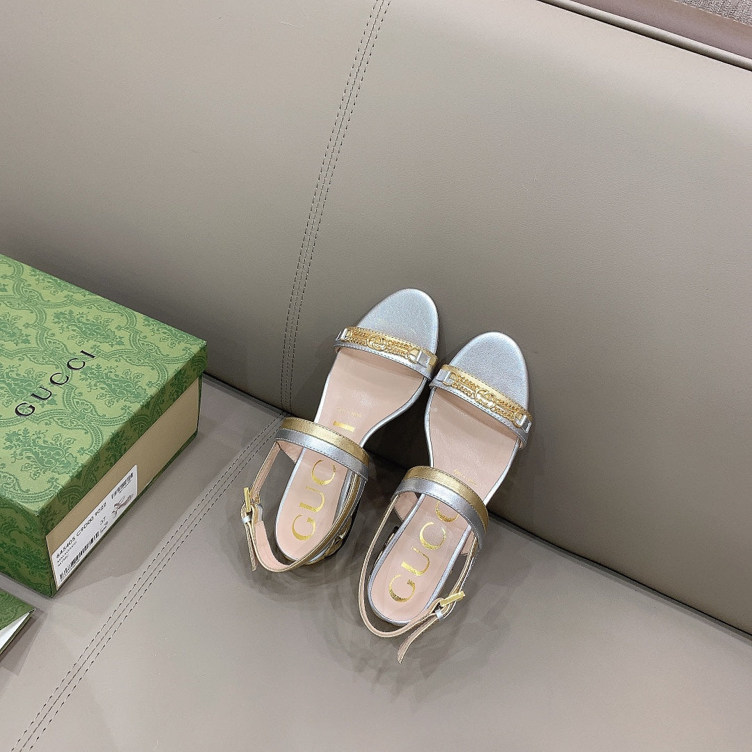 Gucci - Сандалии на низком каблуке