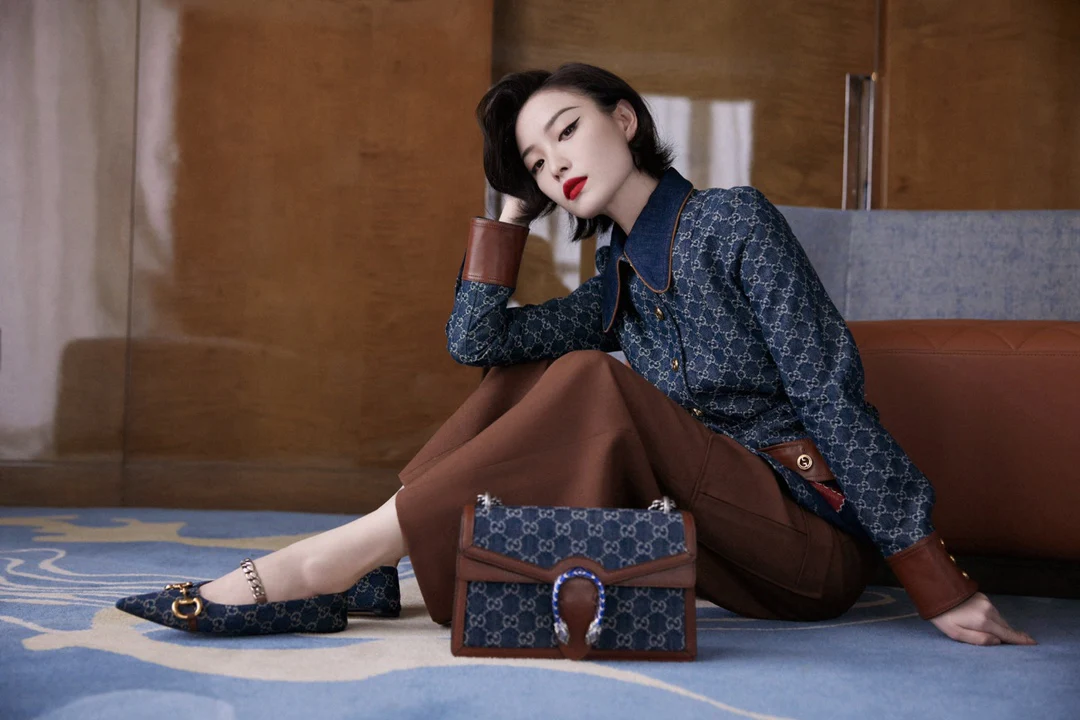 Gucci-酒神包-牛仔帆布手袋-上身图分享